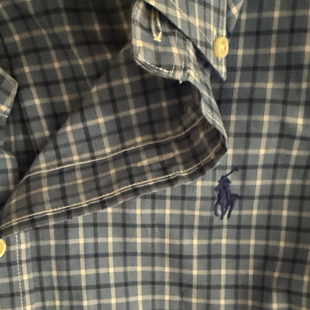Polo Ralph Lauren Blue Checkered Button Down Shirt - Picture 2 of 3